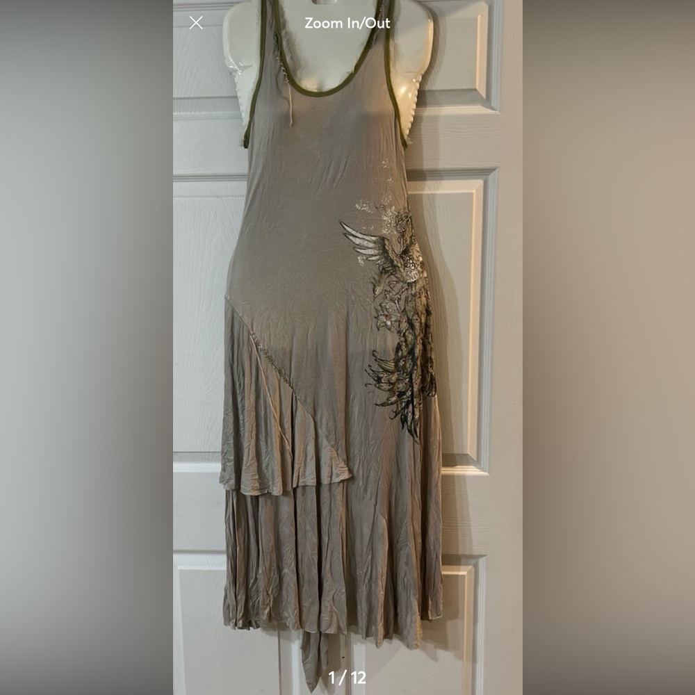 Vintage MISS ME Hobo Hippie Embellished Maxi  Dress